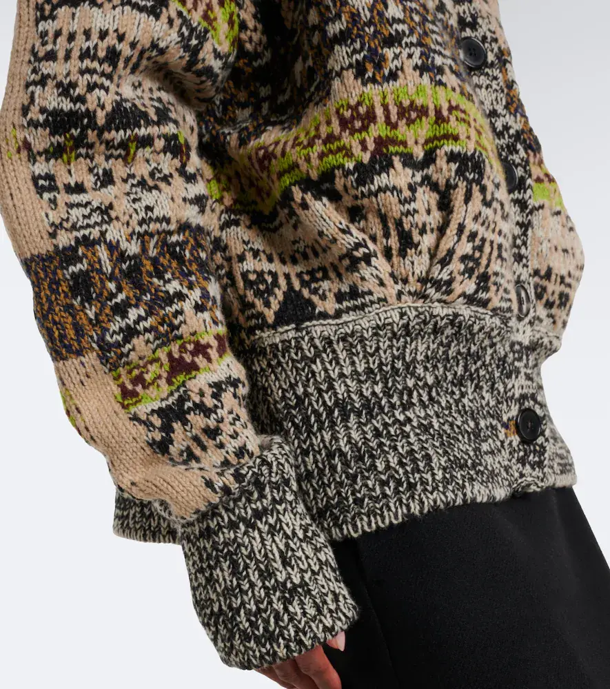 Dries Van Noten Oversized wool and cashmere jacquard cardigan | Thumbnail 3 Dries Van Noten Oversized wool and cashmere jacquard cardigan | Thumbnail 3