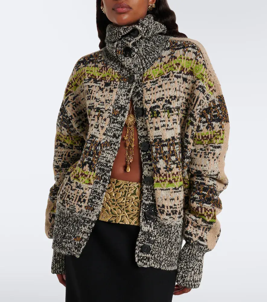 Dries Van Noten Oversized wool and cashmere jacquard cardigan | Thumbnail 5 Dries Van Noten Oversized wool and cashmere jacquard cardigan | Thumbnail 5