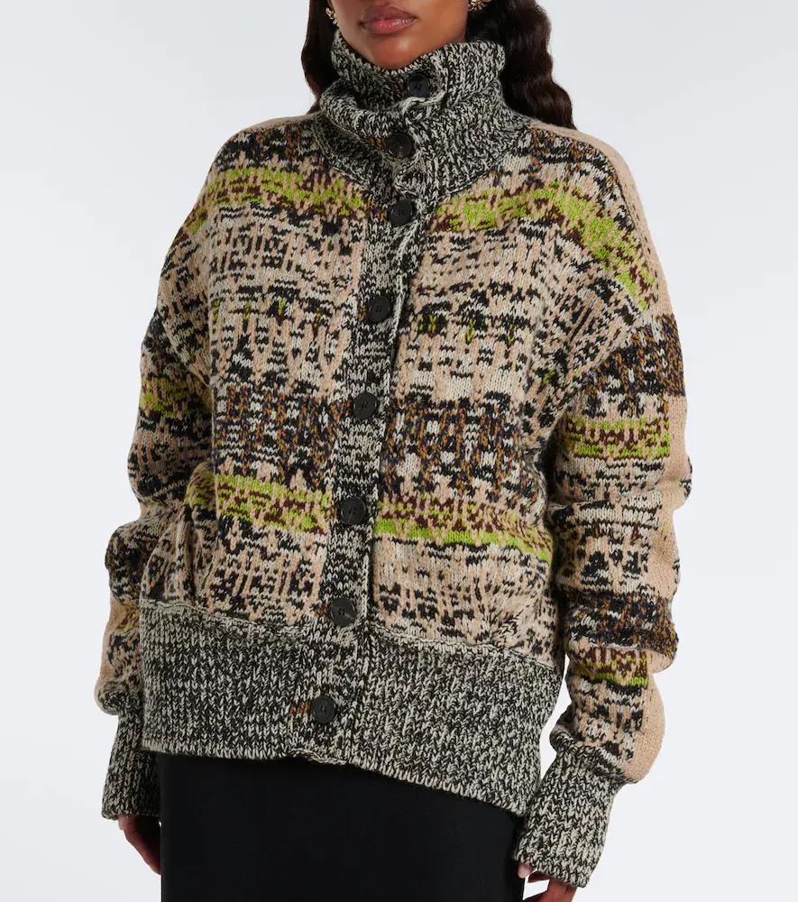 Dries Van Noten Oversized wool and cashmere jacquard cardigan | Thumbnail 6 Dries Van Noten Oversized wool and cashmere jacquard cardigan | Thumbnail 6