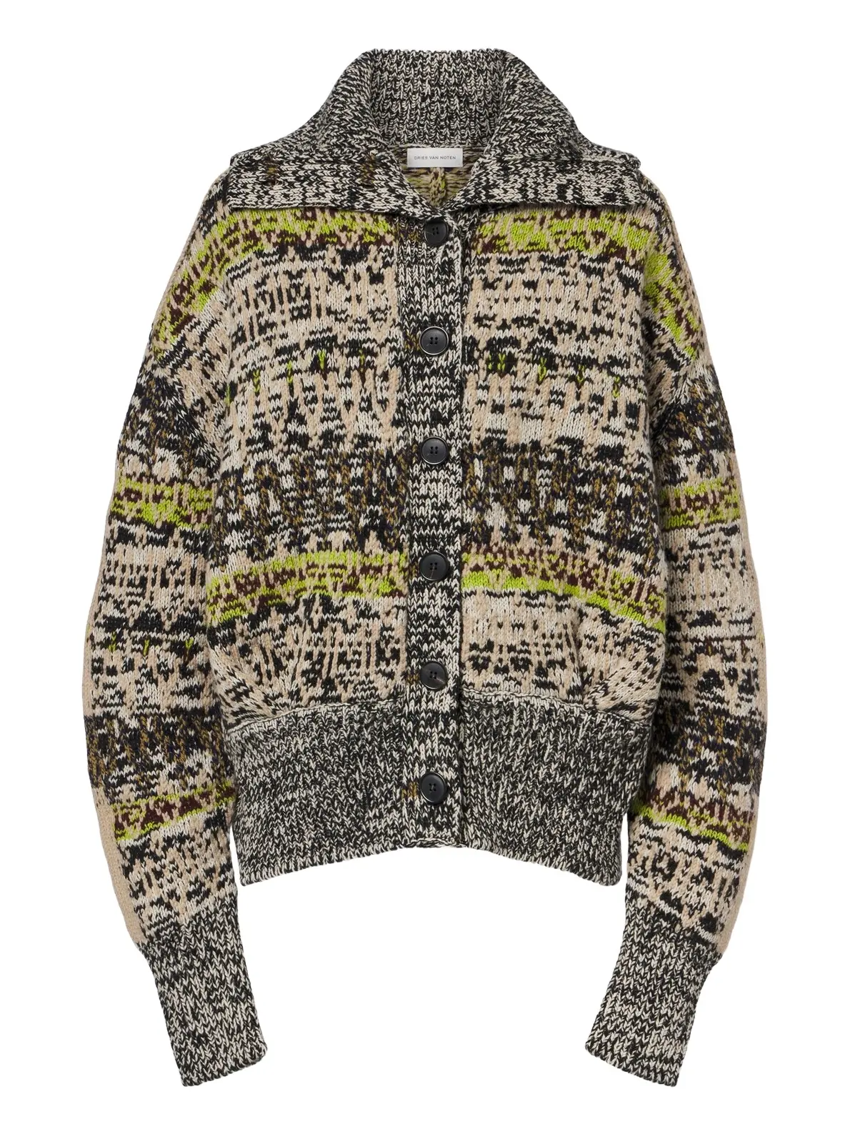 Jacquard wool and cashmere cardigan Jacquard wool and cashmere cardigan