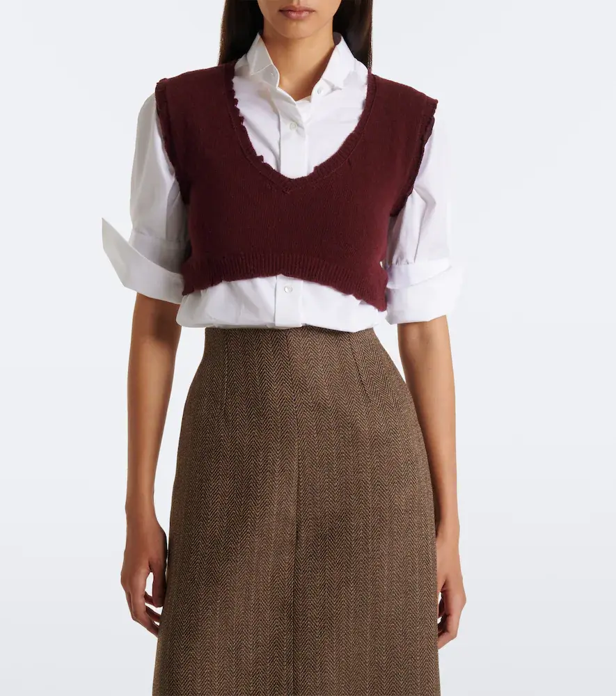 Maison Margiela Cropped virgin wool sweater vest | Thumbnail 2