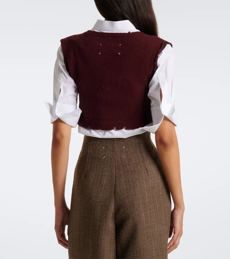 Maison Margiela Cropped virgin wool sweater vest | Thumbnail 5