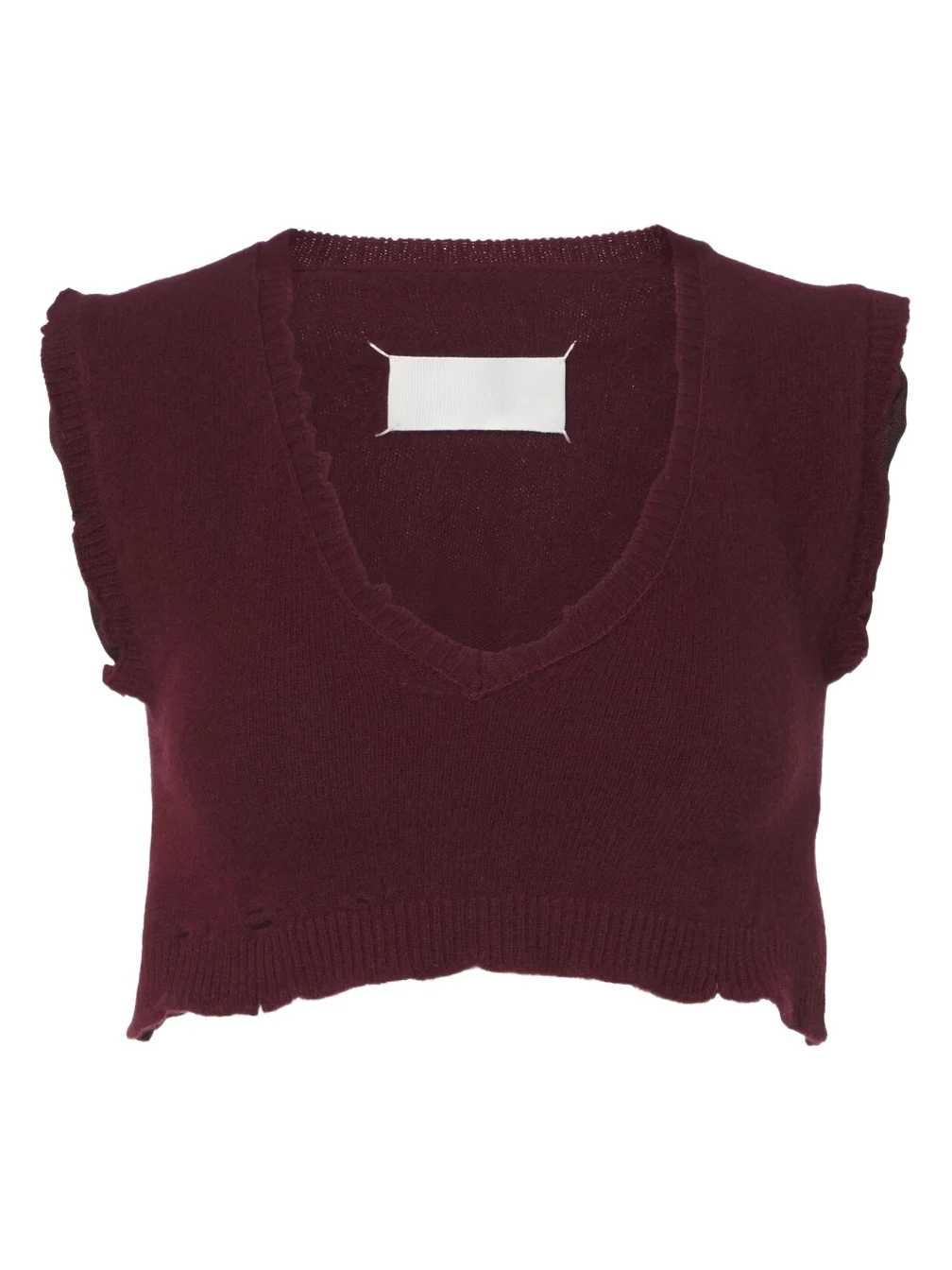 Maison Margiela Cropped virgin wool sweater vest