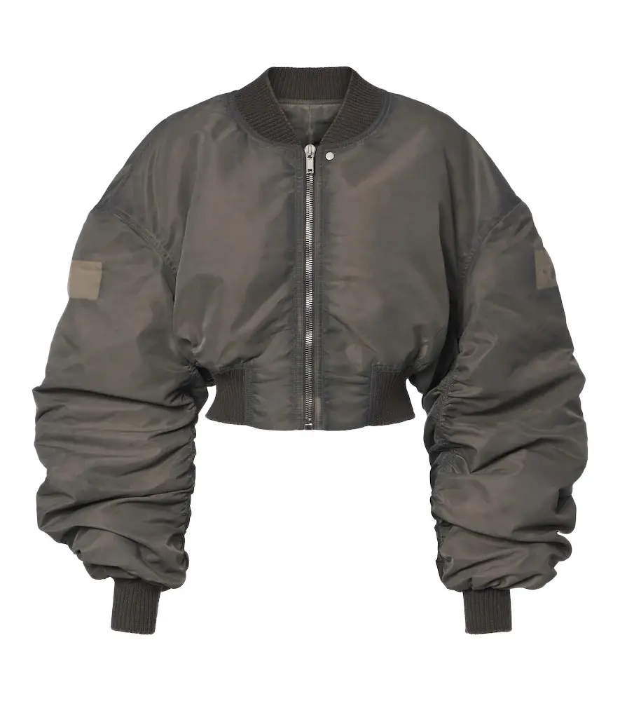 Secchia cropped satin bomber jacket