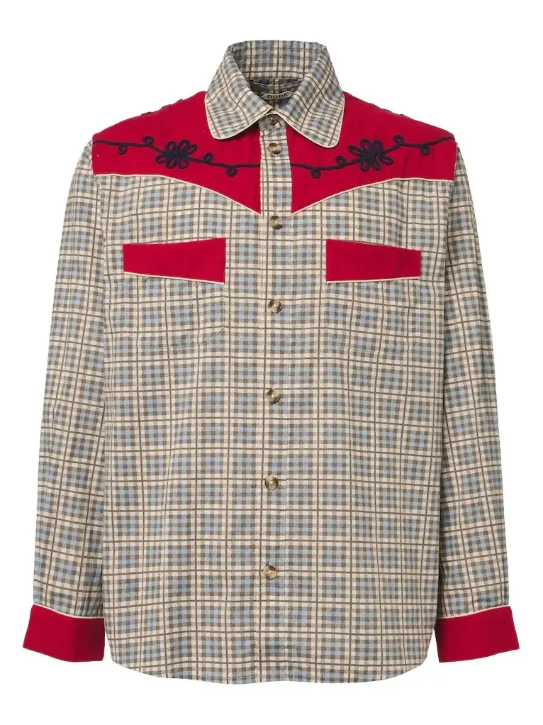 BODE River City checked cotton poplin Western shirt