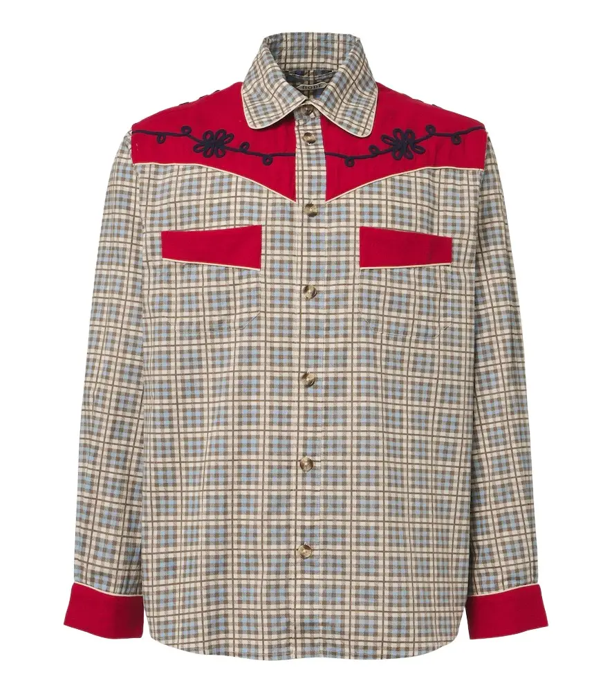 BODE River City checked cotton poplin Western shirt