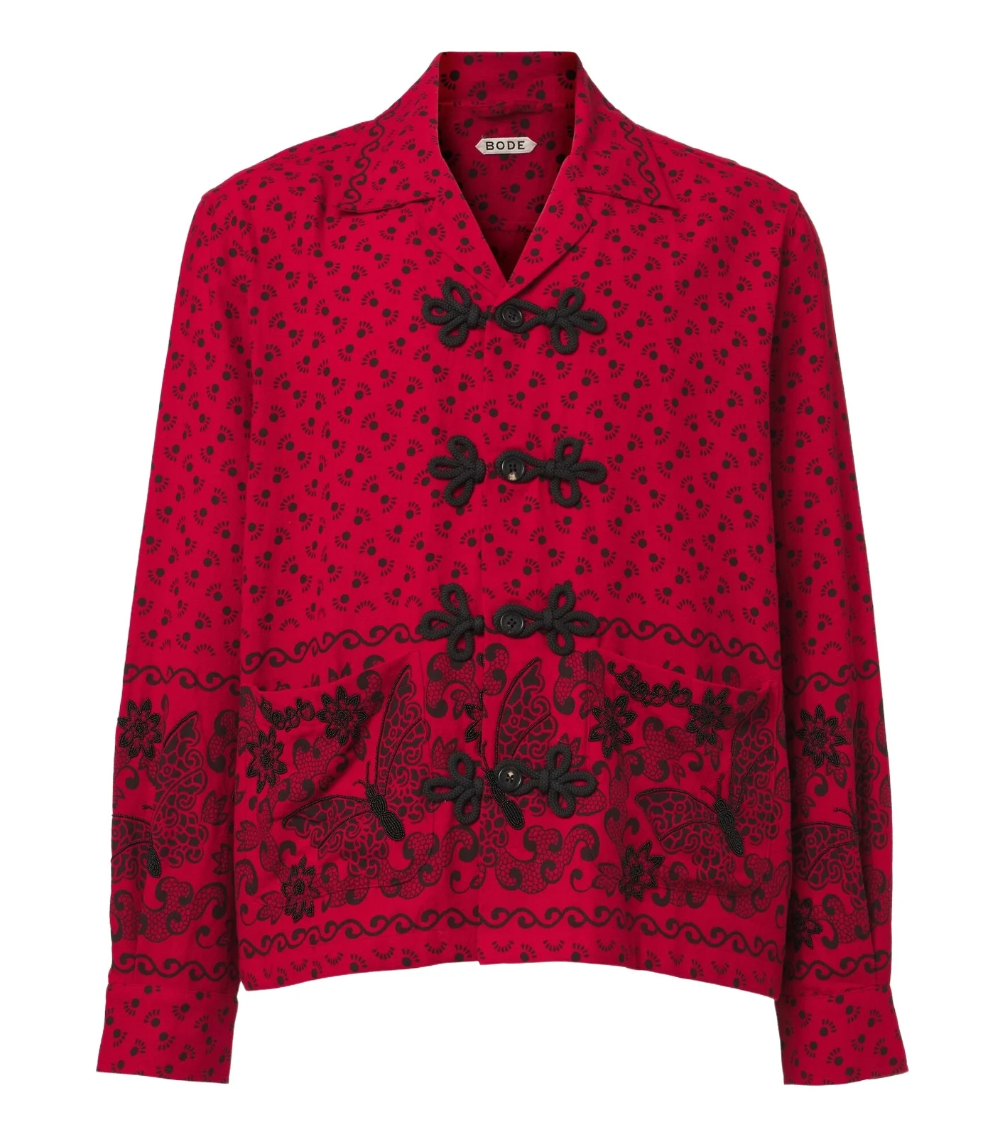 Beaded Kerchief printed cotton flannel shirt Beaded Kerchief printed cotton flannel shirt