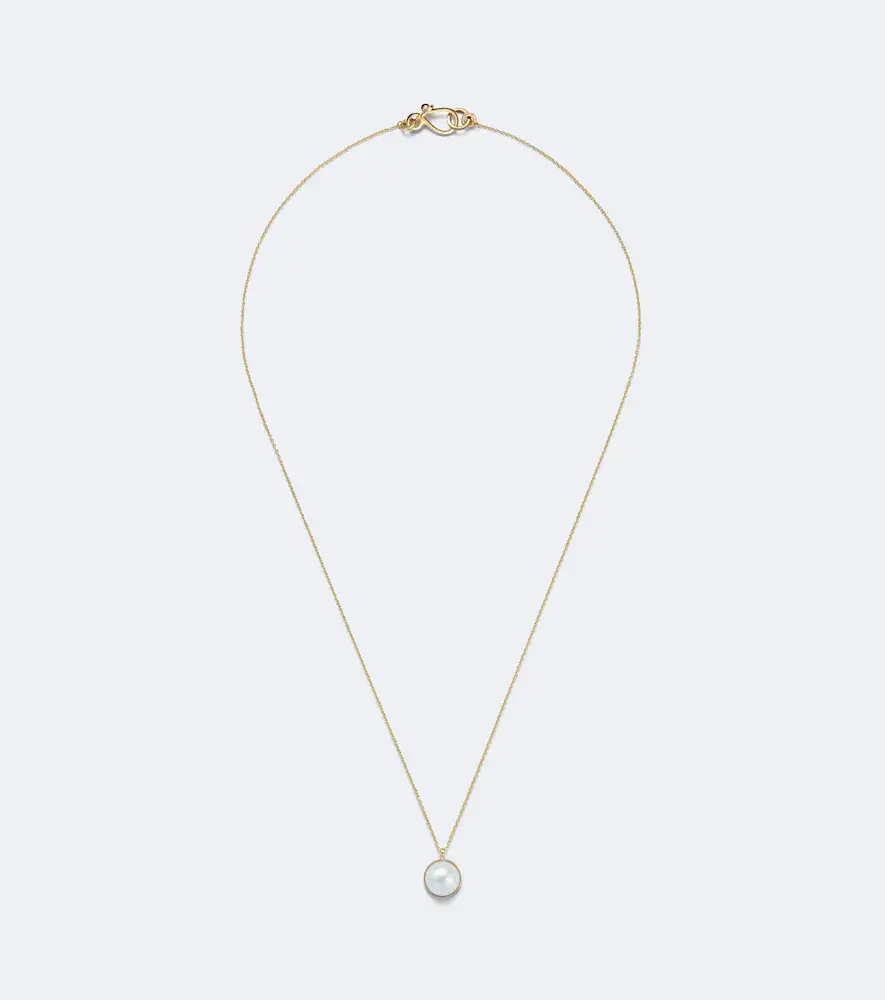 Sophie Bille Brahe Luce Simple 14kt gold necklace with freshwater pearl