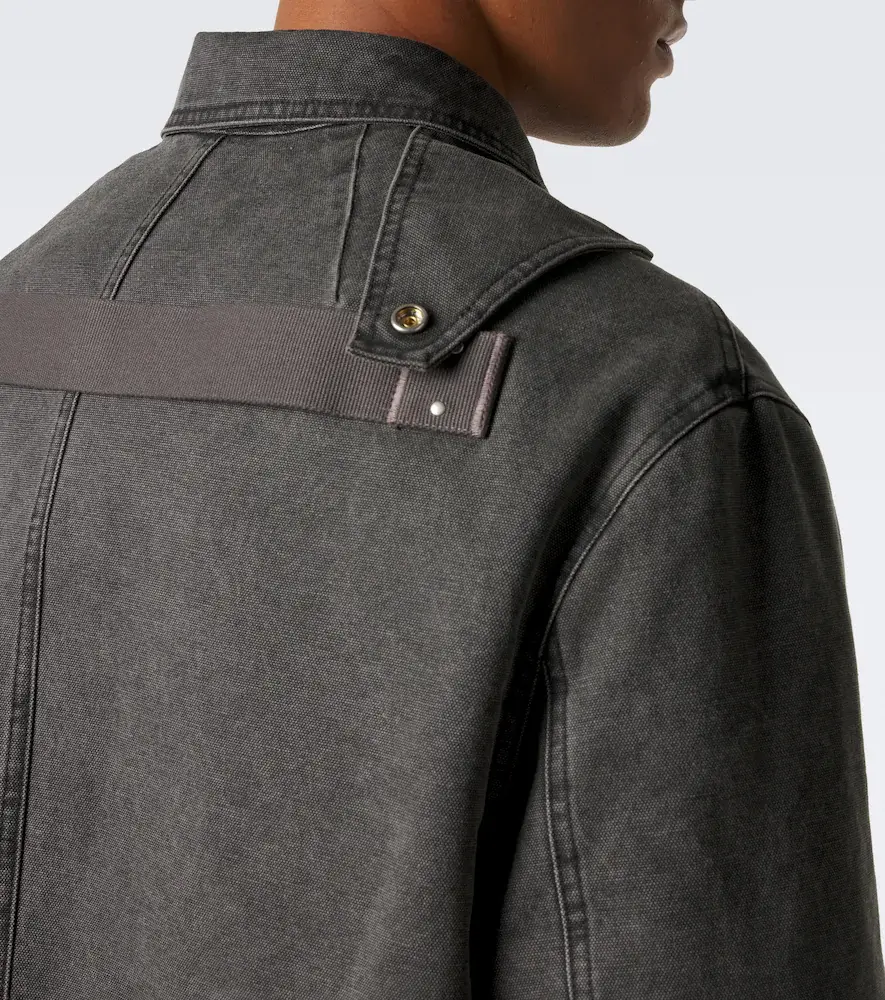 Rick Owens Collared Mac coated cotton canvas jacket | Thumbnail 3 Rick Owens Collared Mac coated cotton canvas jacket | Thumbnail 3