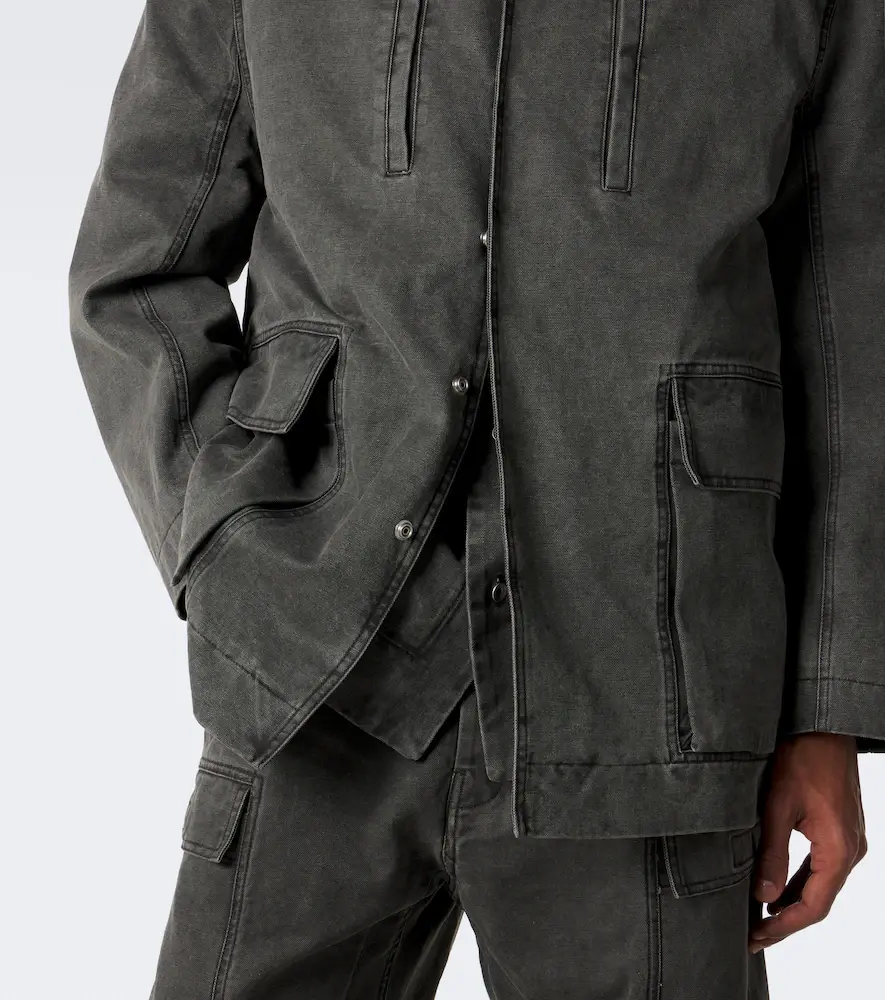 Rick Owens Collared Mac coated cotton canvas jacket | Thumbnail 4 Rick Owens Collared Mac coated cotton canvas jacket | Thumbnail 4