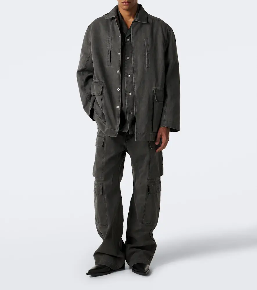 Rick Owens Collared Mac coated cotton canvas jacket | Thumbnail 6 Rick Owens Collared Mac coated cotton canvas jacket | Thumbnail 6