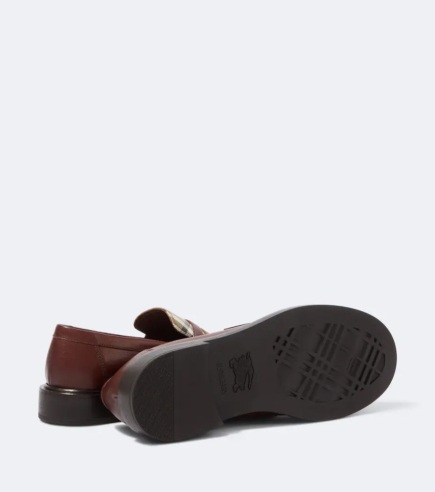 Burberry Check leather penny loafers | Thumbnail 3