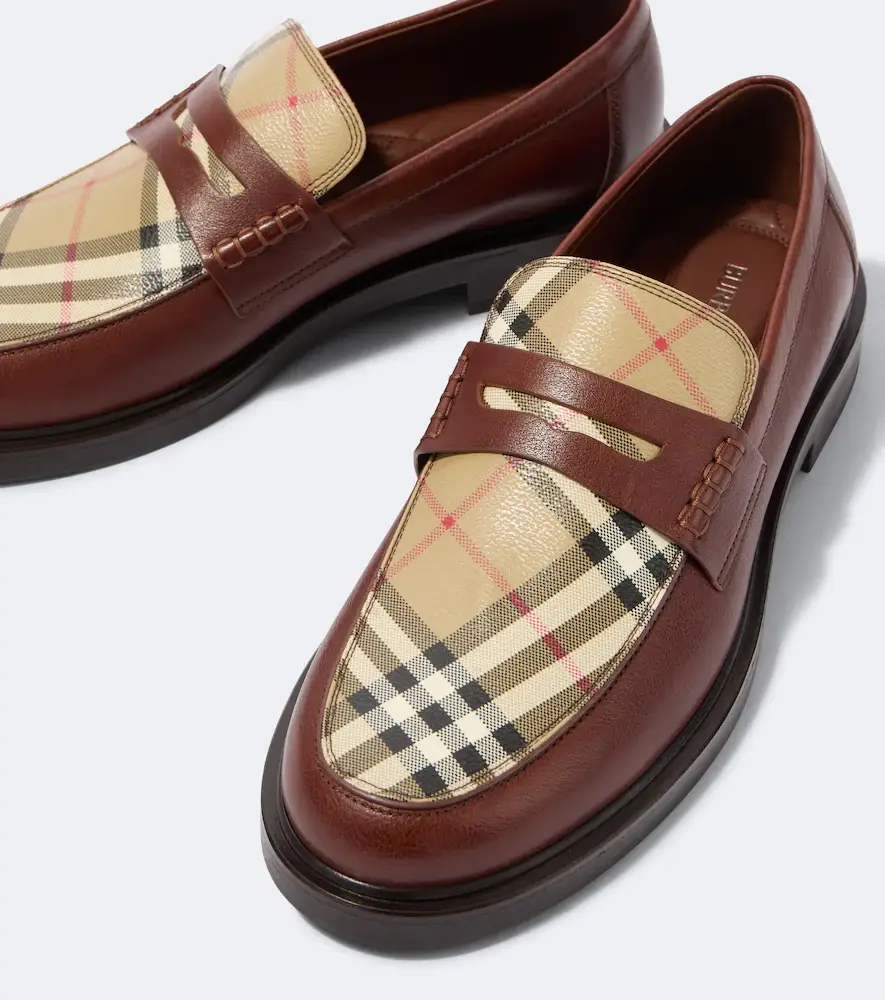 Burberry Check leather penny loafers | Thumbnail 4