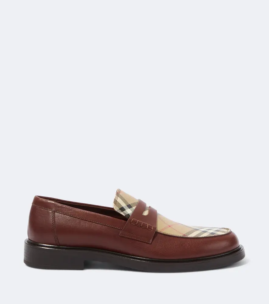 Burberry Check leather penny loafers | Thumbnail 6