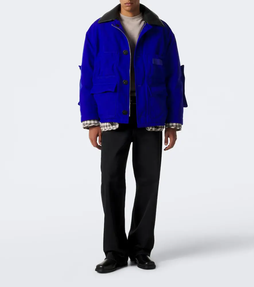 Loewe Layered leather-trimmed jacket | Thumbnail 4
