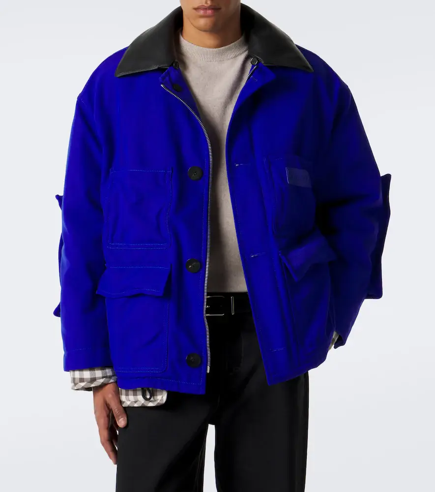 Loewe Layered leather-trimmed jacket | Thumbnail 8