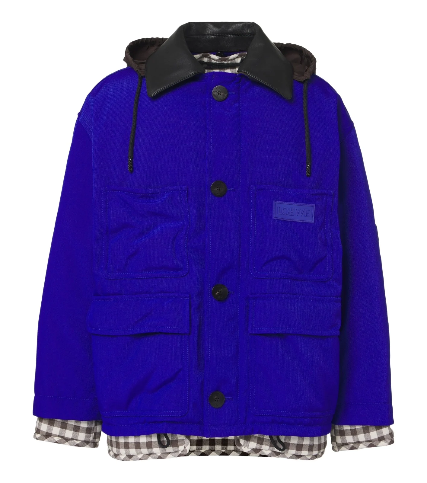 Loewe Layered leather-trimmed jacket