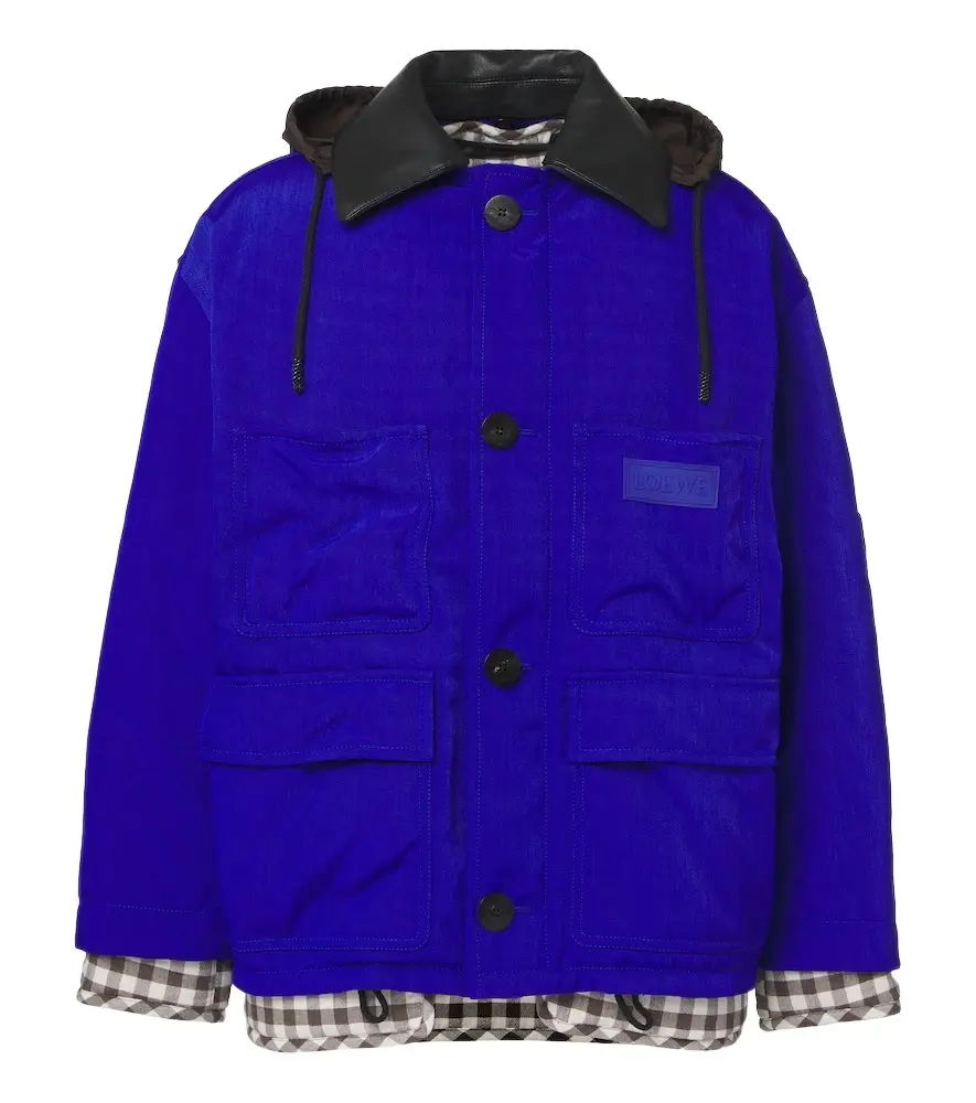 Loewe Layered leather-trimmed jacket