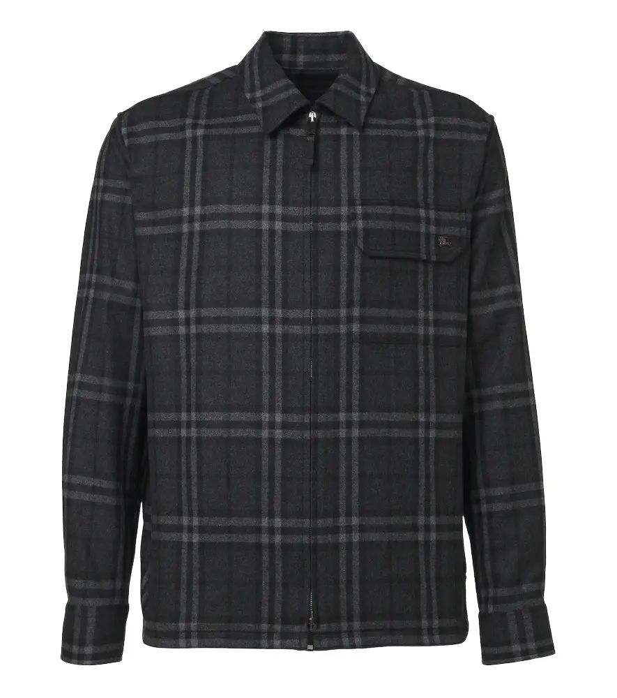 Burberry Check wool and cashmere jacket