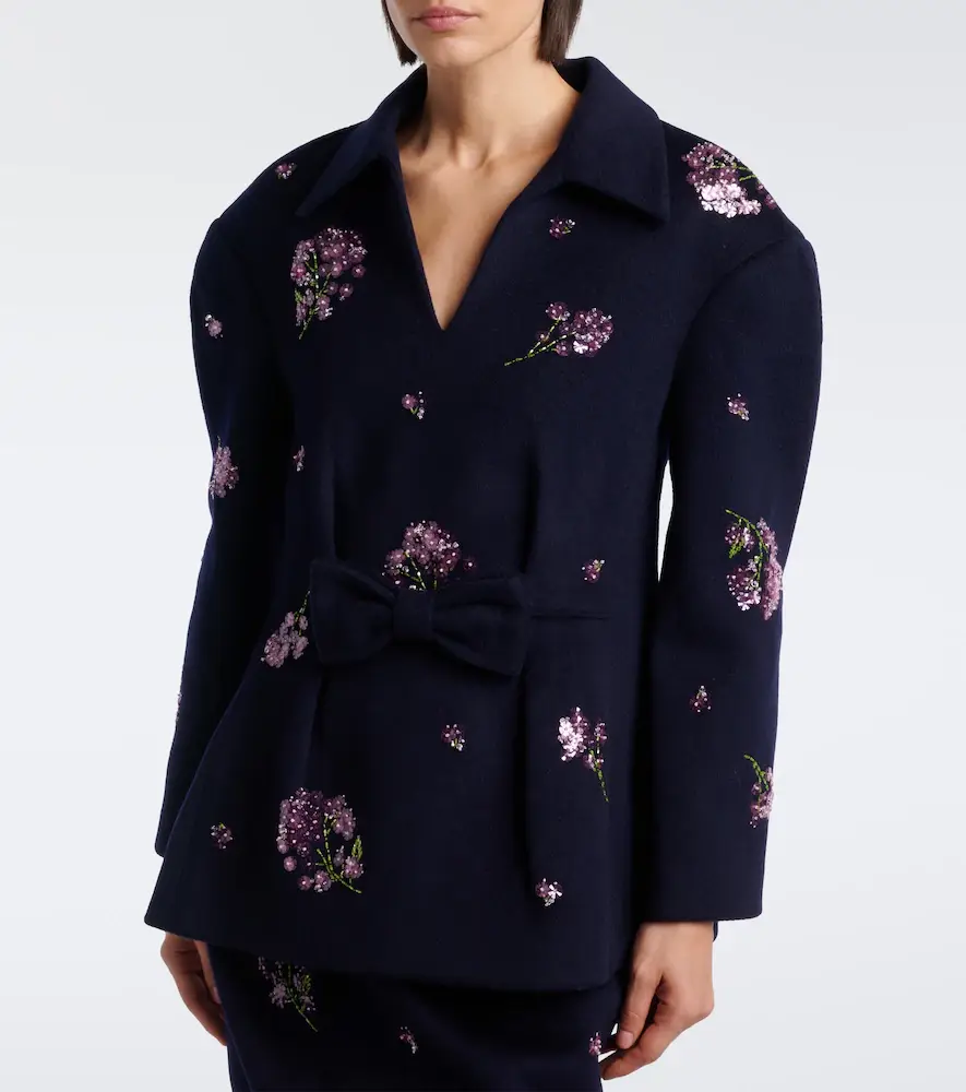 SHUSHU/TONG Bow-detail embellished wool top | Thumbnail 6