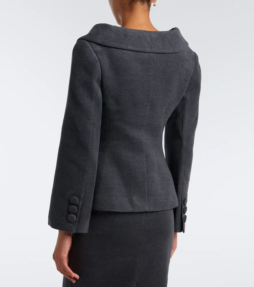 SHUSHU/TONG Double-breasted wool and silk-blend blazer | Thumbnail 5 SHUSHU/TONG Double-breasted wool and silk-blend blazer | Thumbnail 5
