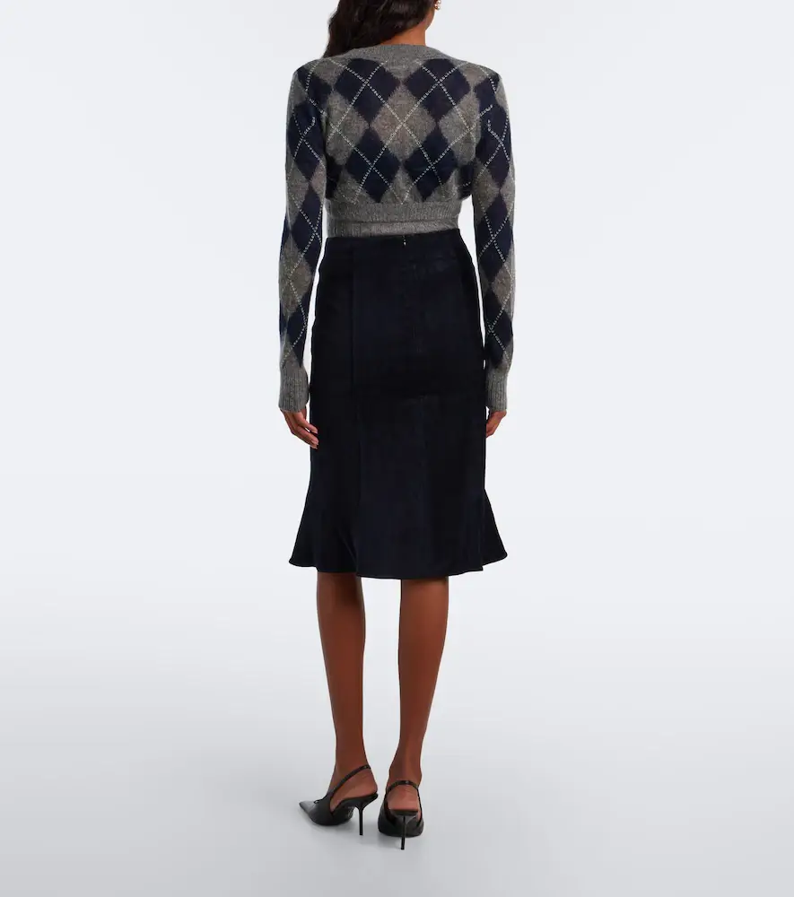 SHUSHU/TONG Bow-detail ruffled velvet midi skirt | Thumbnail 4 SHUSHU/TONG Bow-detail ruffled velvet midi skirt | Thumbnail 4