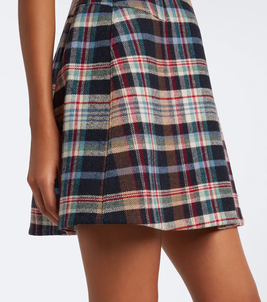 SHUSHU/TONG Checked cotton and wool-blend minidress | Thumbnail 2 SHUSHU/TONG Checked cotton and wool-blend minidress | Thumbnail 2
