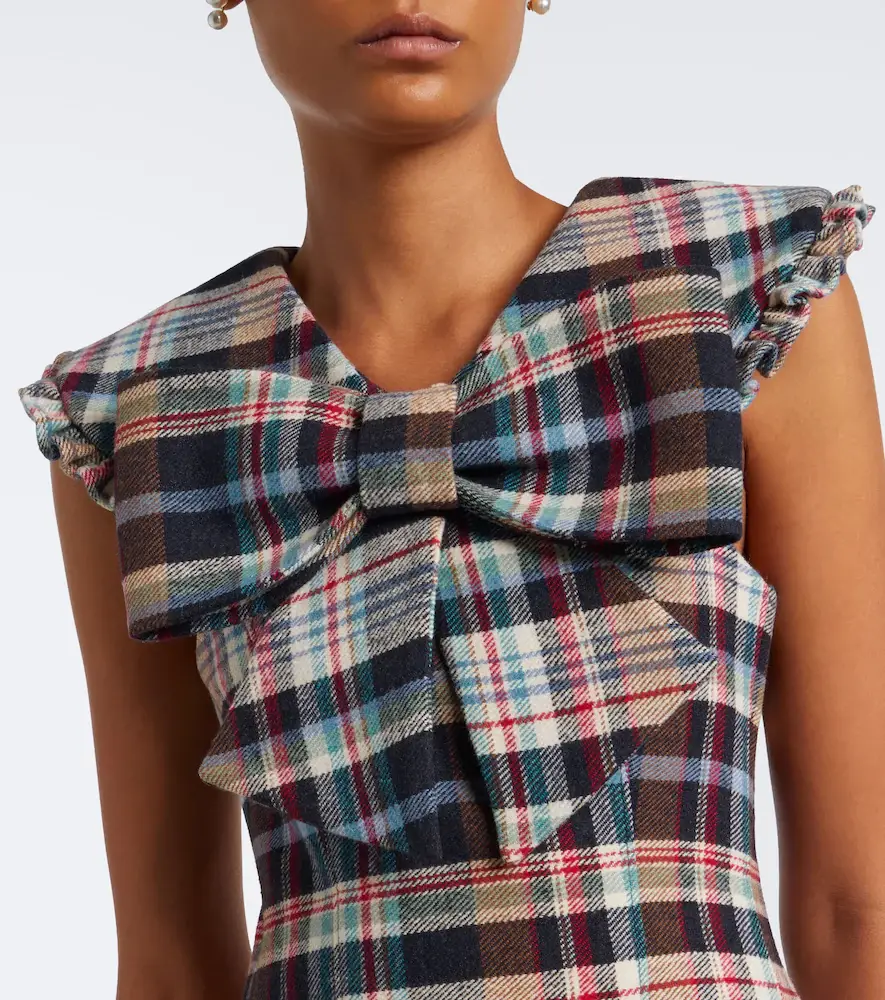 SHUSHU/TONG Checked cotton and wool-blend minidress | Thumbnail 4 SHUSHU/TONG Checked cotton and wool-blend minidress | Thumbnail 4