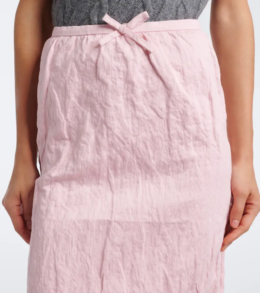 SHUSHU/TONG Bow-detail cotton-blend midi skirt | Thumbnail 2