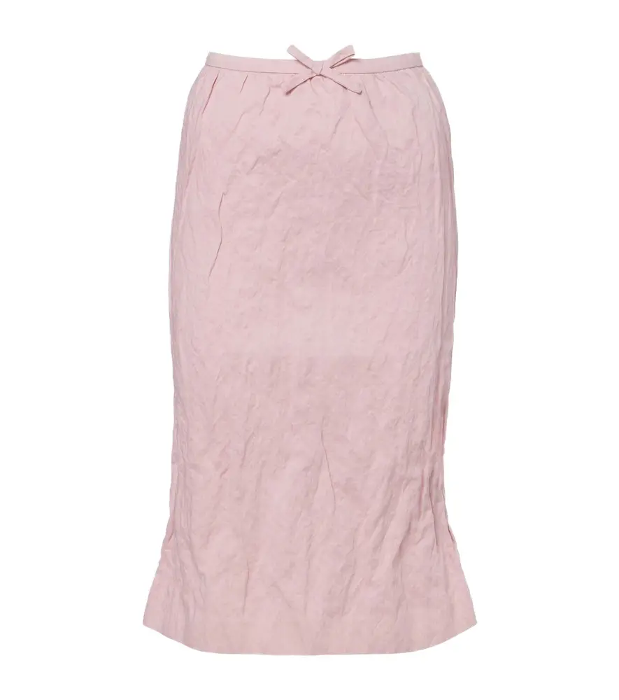 SHUSHU/TONG Bow-detail cotton-blend midi skirt
