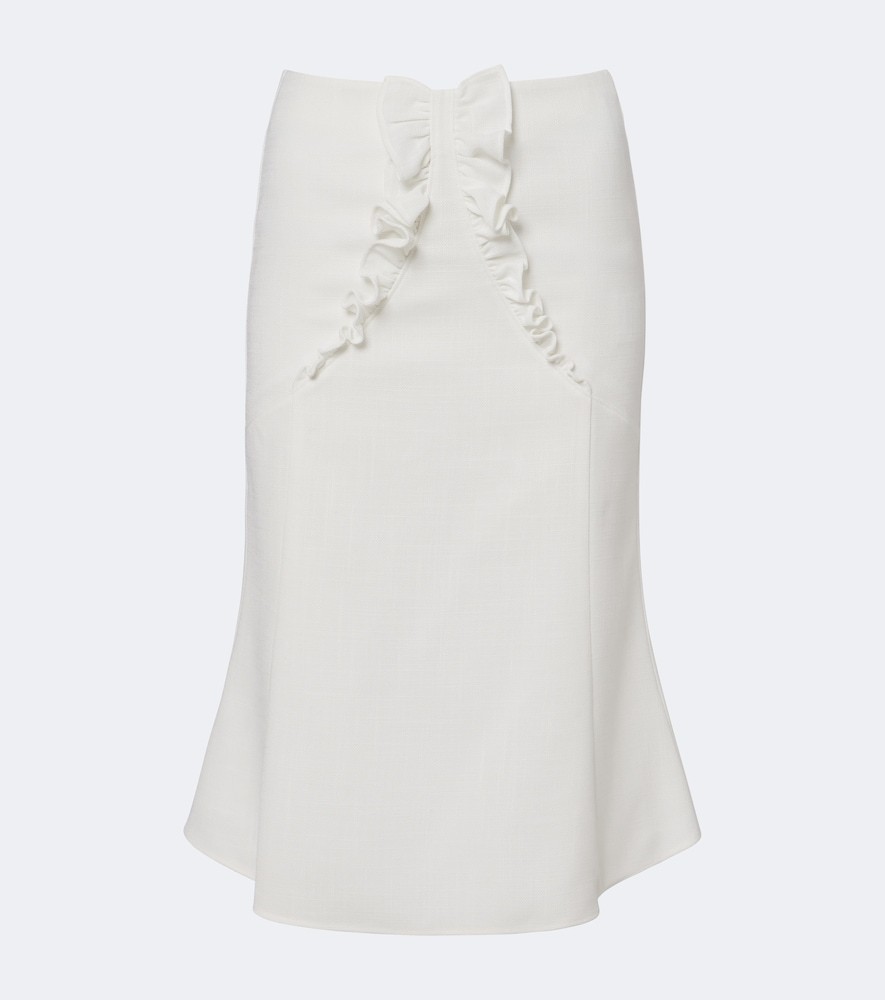 SHUSHU/TONG Bow-detail ruffled midi skirt