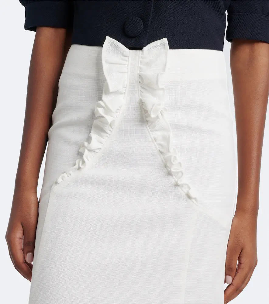 SHUSHU/TONG Bow-detail ruffled midi skirt | Thumbnail 4