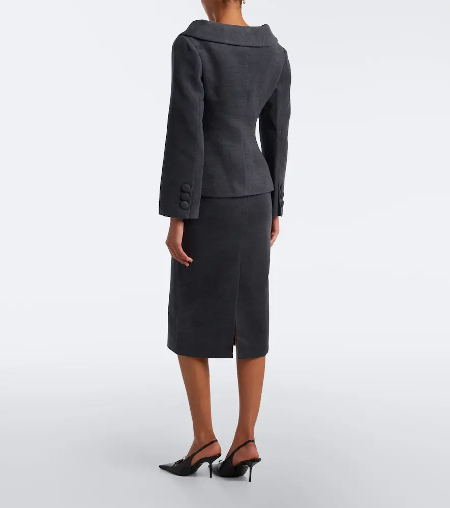 SHUSHU/TONG Bow-detail wool and silk-blend pencil skirt | Thumbnail 6 SHUSHU/TONG Bow-detail wool and silk-blend pencil skirt | Thumbnail 6