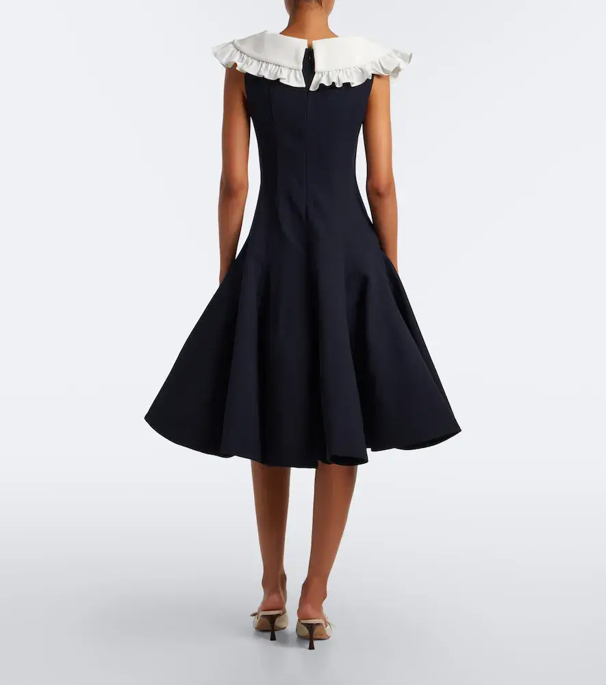 SHUSHU/TONG Bow-detail ruffled wool midi dress | Thumbnail 2