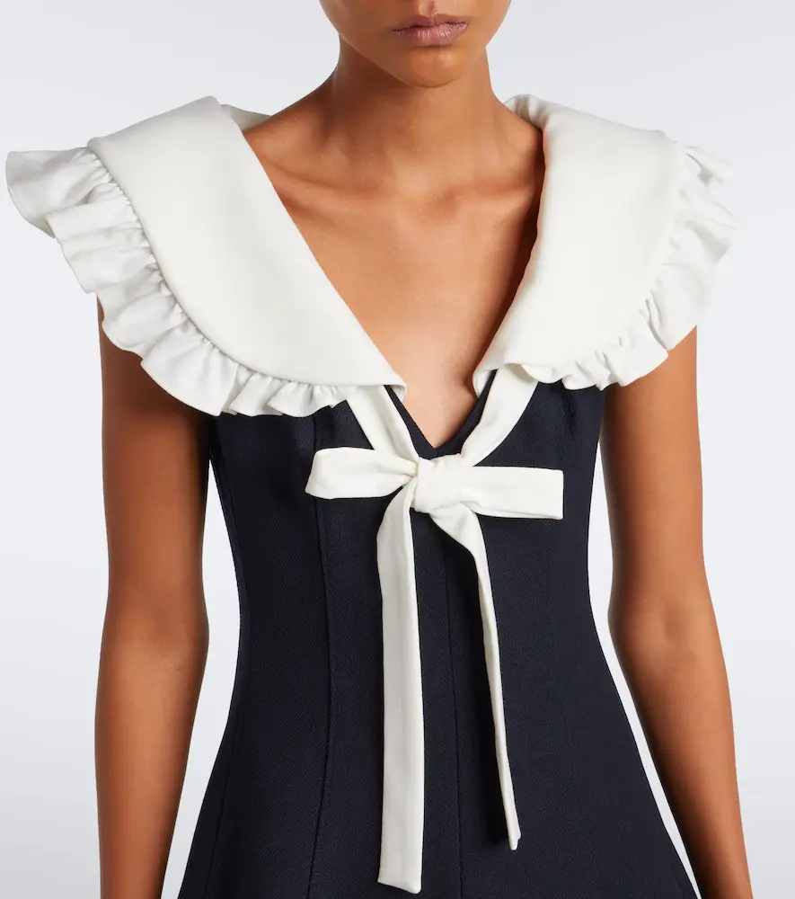 SHUSHU/TONG Bow-detail ruffled wool midi dress | Thumbnail 4