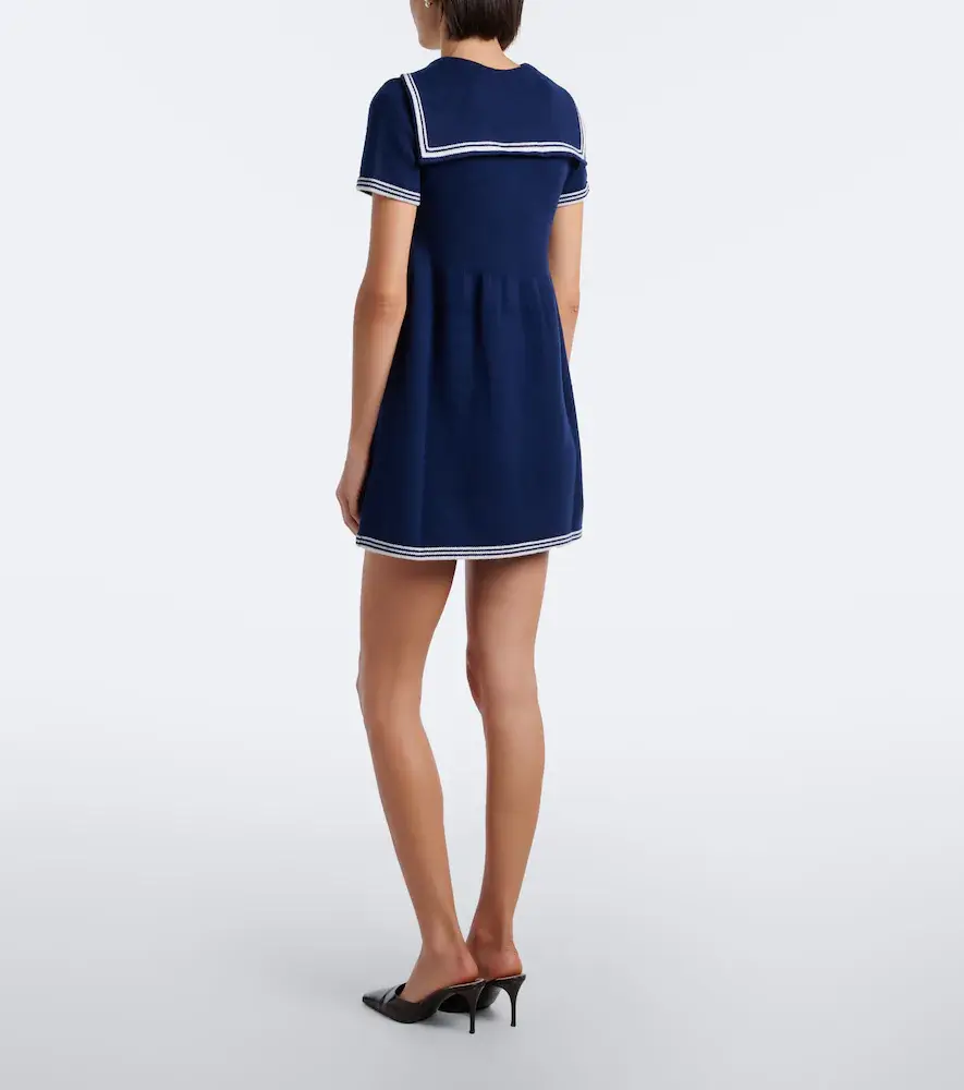 SHUSHU/TONG Bow-detail knitted wool minidress | Thumbnail 2