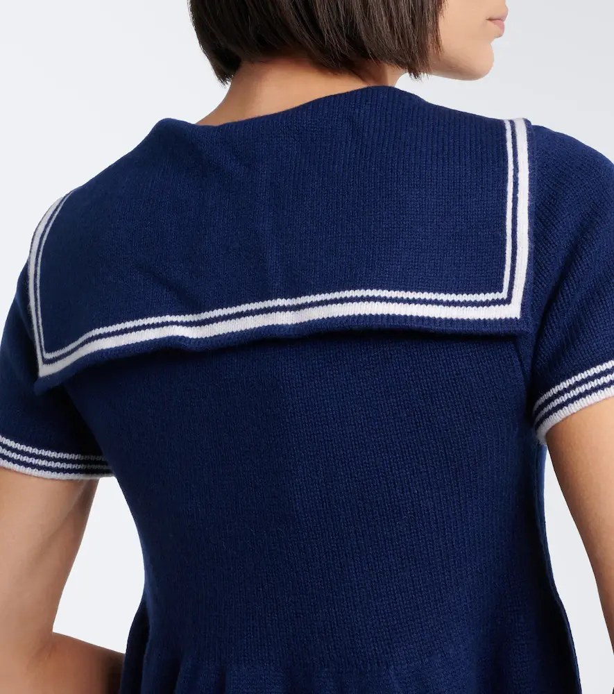 SHUSHU/TONG Bow-detail knitted wool minidress | Thumbnail 3