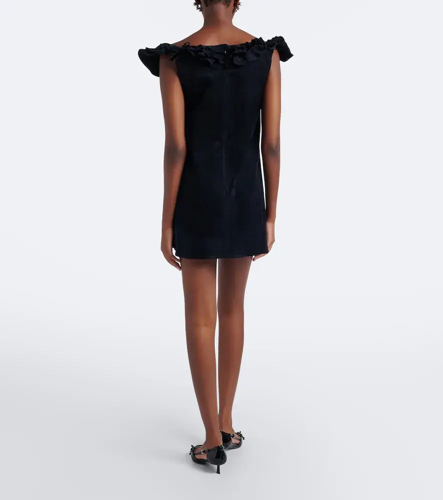 SHUSHU/TONG Bow-detail ruffled velvet minidress | Thumbnail 2 SHUSHU/TONG Bow-detail ruffled velvet minidress | Thumbnail 2