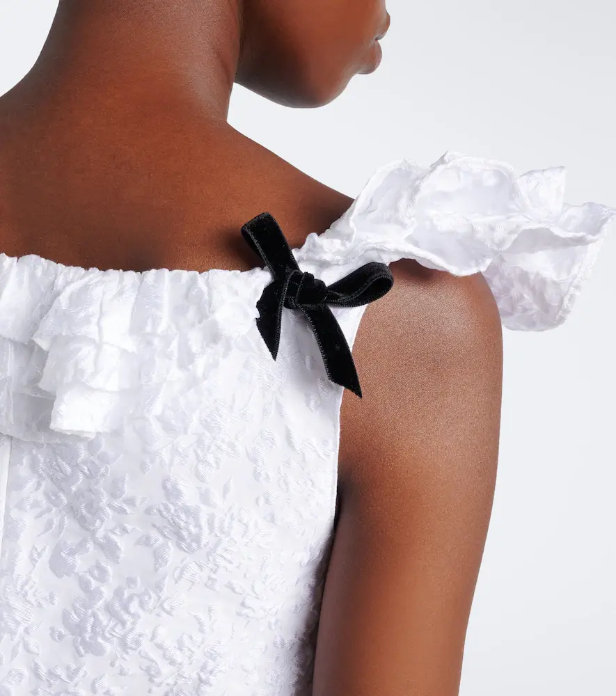 SHUSHU/TONG Bow-detail ruffled jacquard minidress | Thumbnail 2 SHUSHU/TONG Bow-detail ruffled jacquard minidress | Thumbnail 2