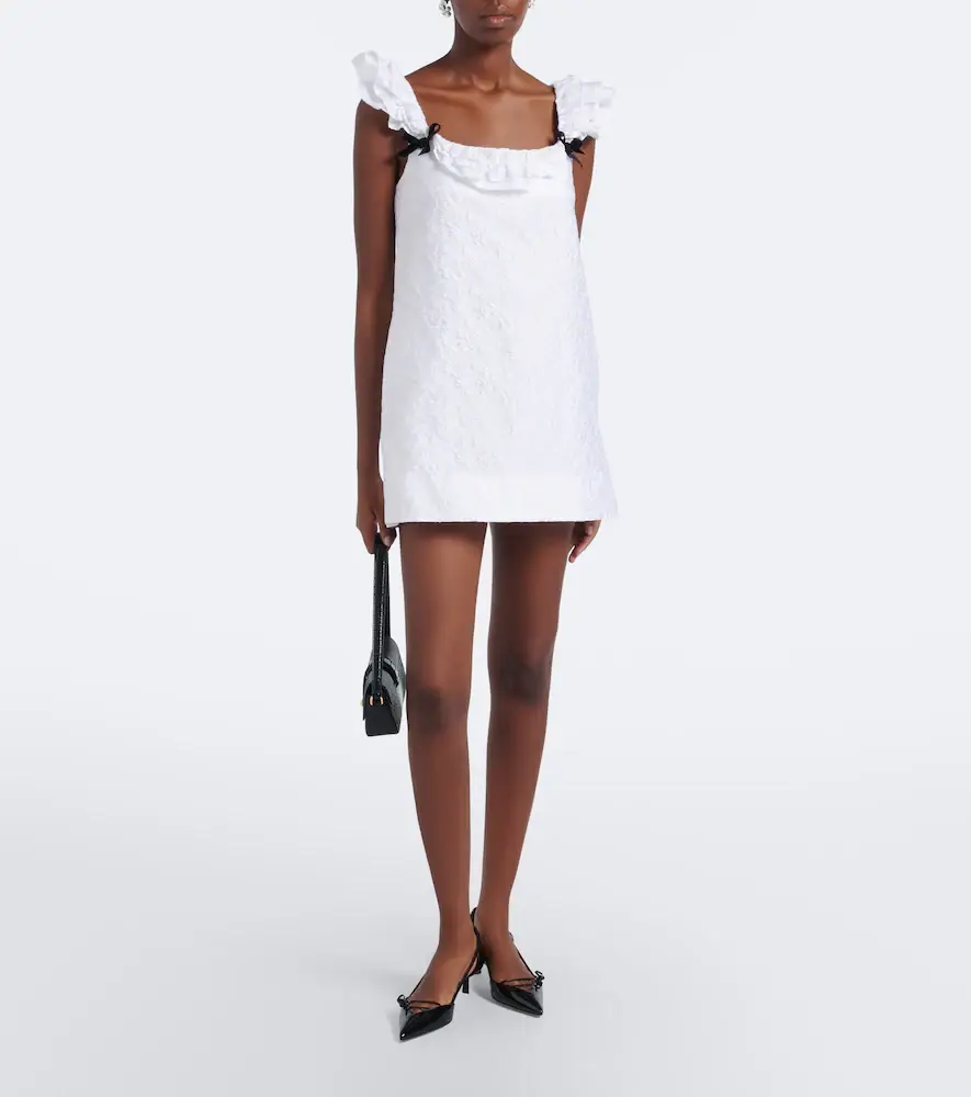 SHUSHU/TONG Bow-detail ruffled jacquard minidress | Thumbnail 3 SHUSHU/TONG Bow-detail ruffled jacquard minidress | Thumbnail 3