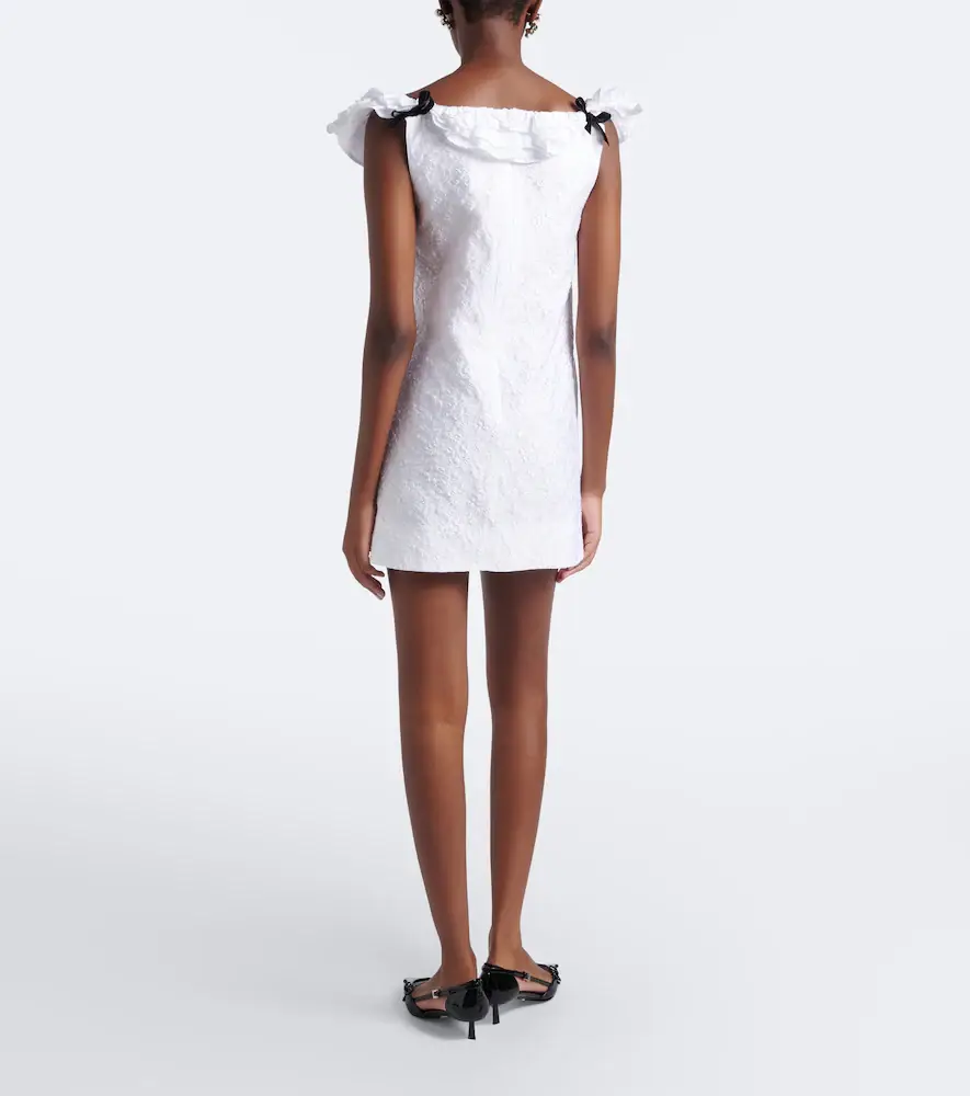 SHUSHU/TONG Bow-detail ruffled jacquard minidress | Thumbnail 4 SHUSHU/TONG Bow-detail ruffled jacquard minidress | Thumbnail 4