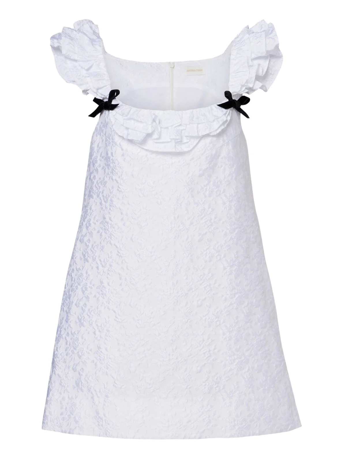 Bow-detail ruffled jacquard minidress Bow-detail ruffled jacquard minidress