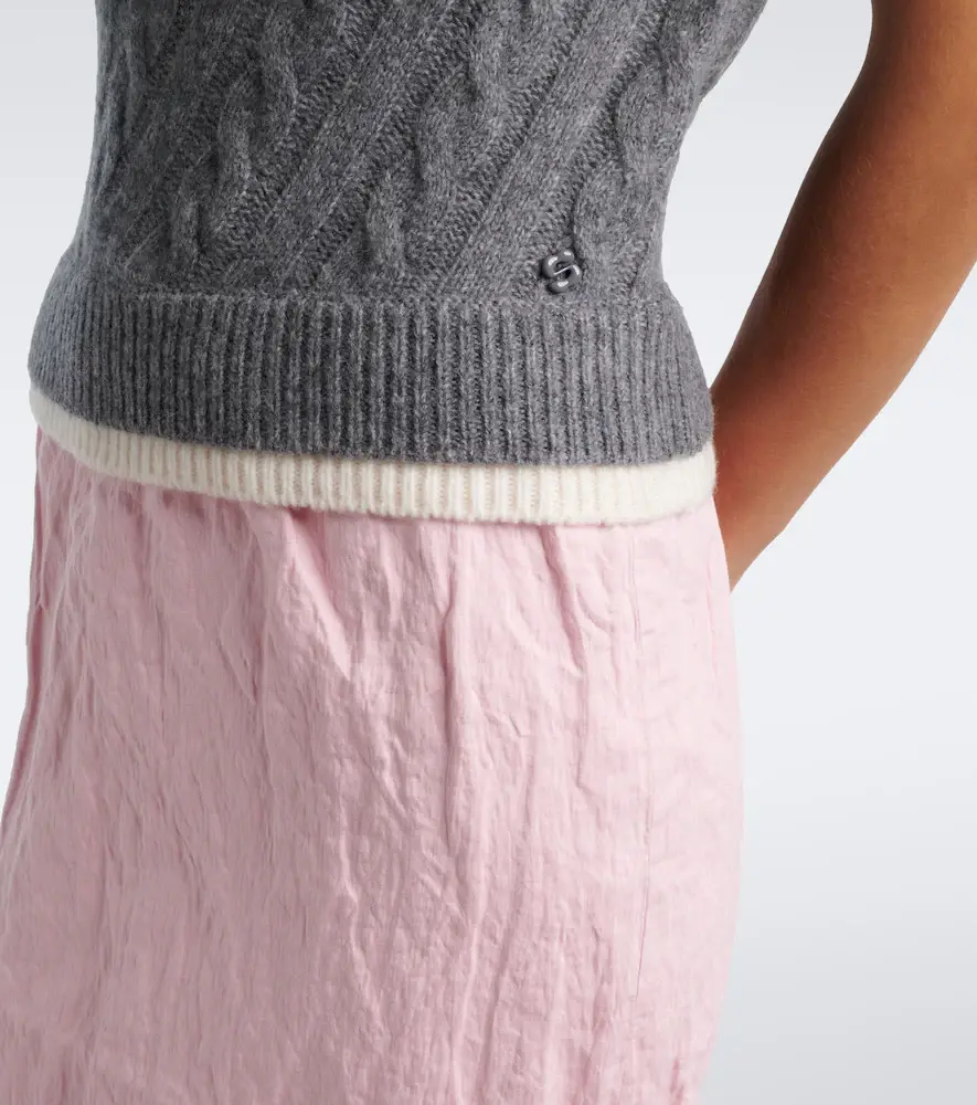 SHUSHU/TONG Cable-knit off-shoulder wool-blend sweater | Thumbnail 2