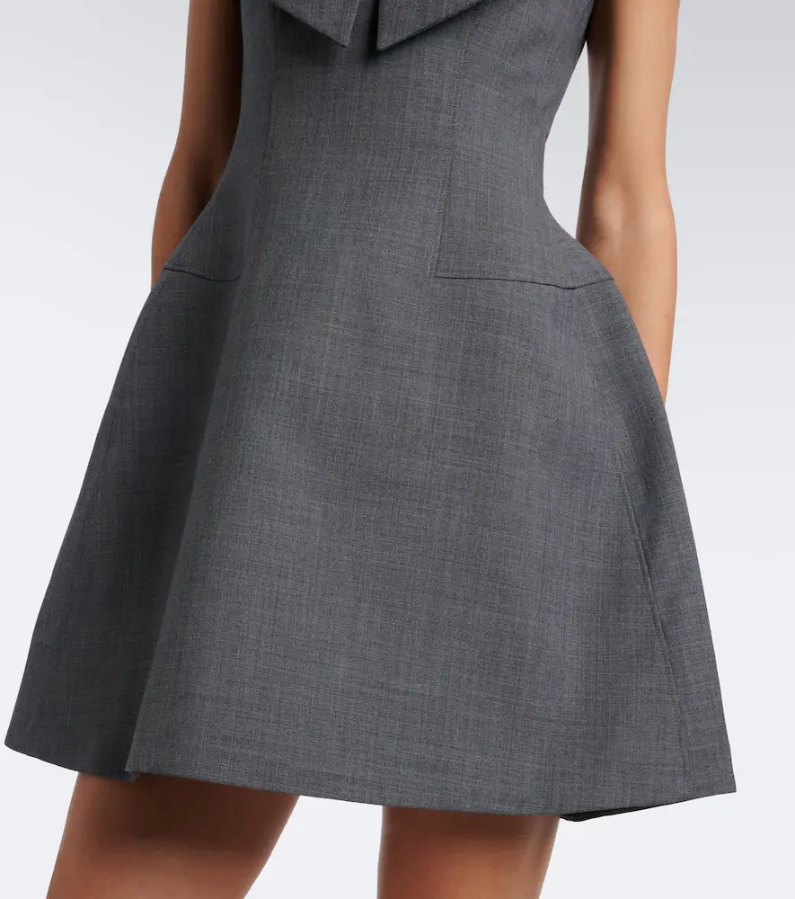 SHUSHU/TONG Bow-detail ruffled minidress | Thumbnail 2