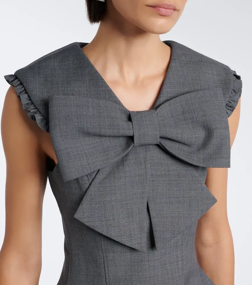 SHUSHU/TONG Bow-detail ruffled minidress | Thumbnail 4