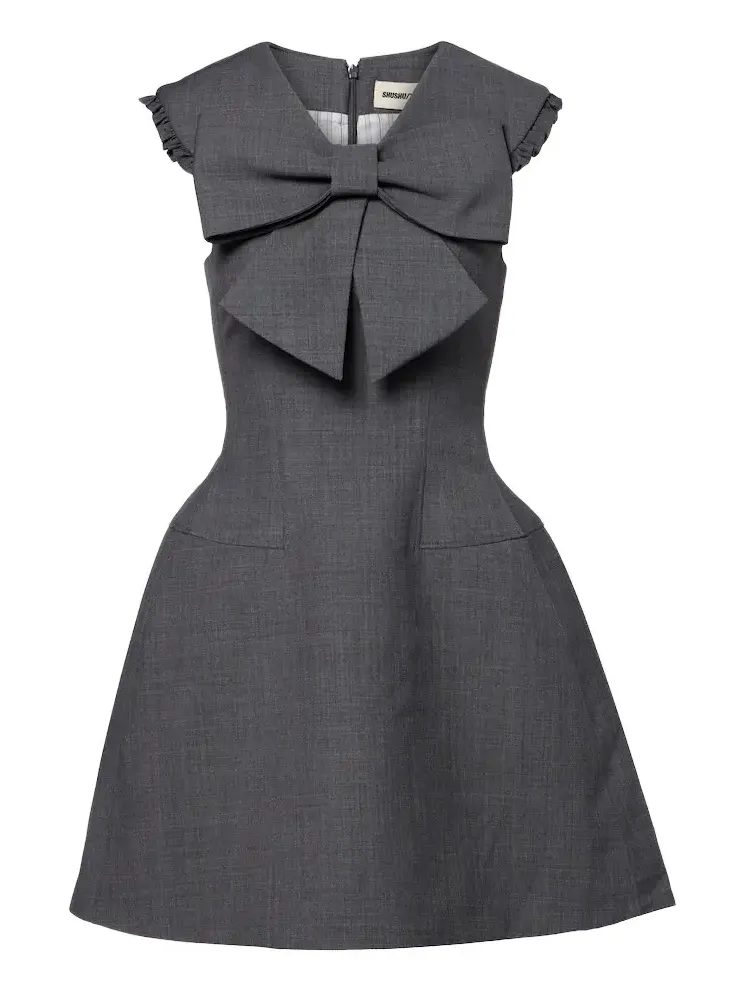 Bow-detail ruffled minidress Bow-detail ruffled minidress