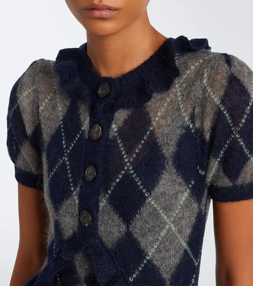 SHUSHU/TONG Argyle wool and mohair-blend midi dress | Thumbnail 2 SHUSHU/TONG Argyle wool and mohair-blend midi dress | Thumbnail 2