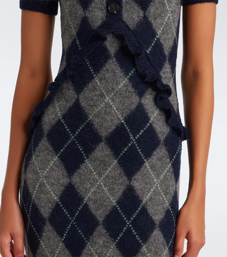 SHUSHU/TONG Argyle wool and mohair-blend midi dress | Thumbnail 4 SHUSHU/TONG Argyle wool and mohair-blend midi dress | Thumbnail 4
