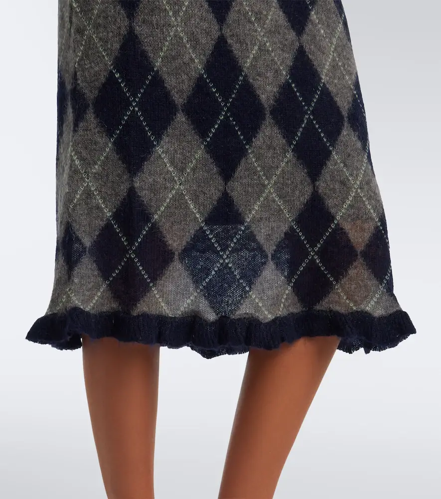 SHUSHU/TONG Argyle wool and mohair-blend midi dress | Thumbnail 6 SHUSHU/TONG Argyle wool and mohair-blend midi dress | Thumbnail 6