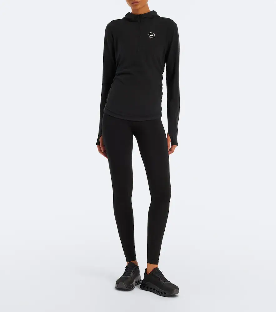 adidas by Stella McCartney Logo jersey half-zip hoodie | Thumbnail 5 adidas by Stella McCartney Logo jersey half-zip hoodie | Thumbnail 5
